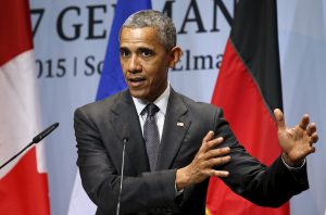 U.S. President Barack Obama holds a news conference at the conclusion of the G7 Summit in Kruen, Germany